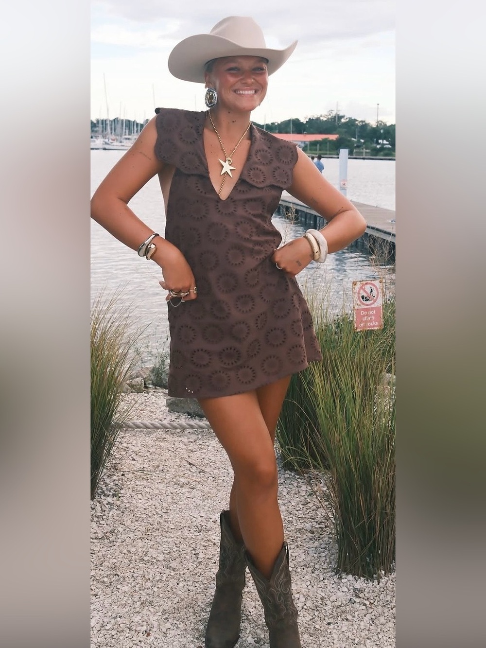 FREE PEOPLE WILLOW EYELET DRESS Sz M